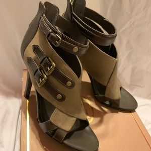Ash Italia Military Style High Heel Sandal 39 NEW